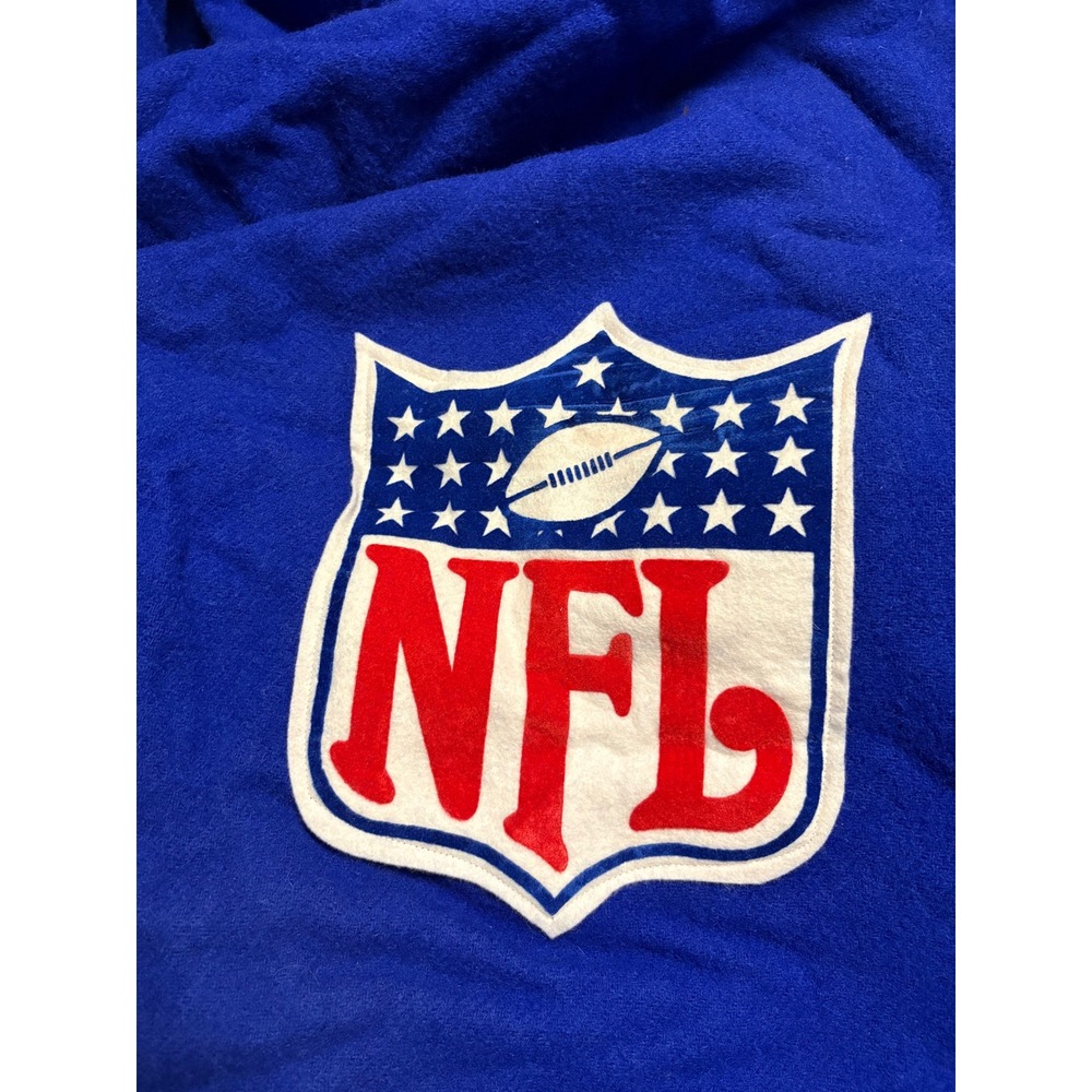 Vintage Pendleton NFL 100% Virgin Wool Blanket Blue Fringe 72x54